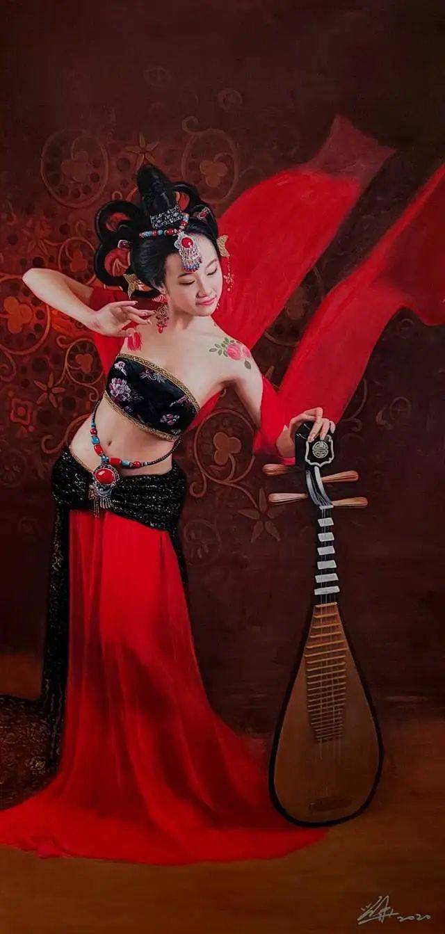 油画经典刘用华《国风雅韵•飞天系列》民族文化宫展览部分赏析