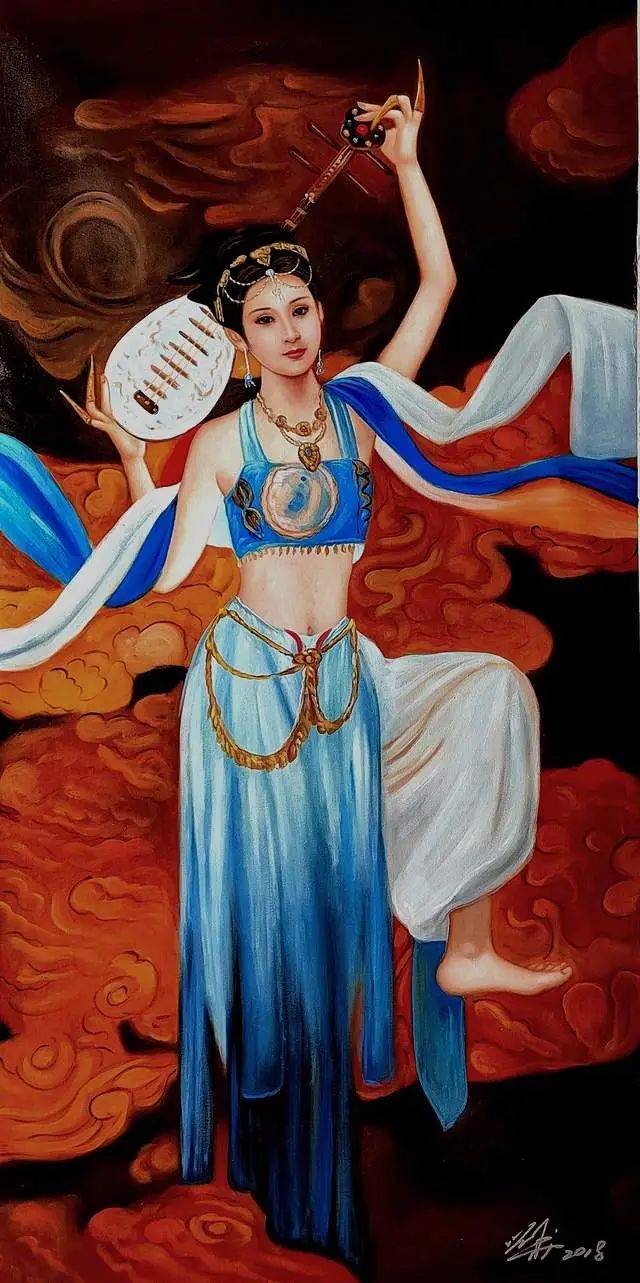 油画经典刘用华《国风雅韵•飞天系列》民族文化宫展览部分赏析