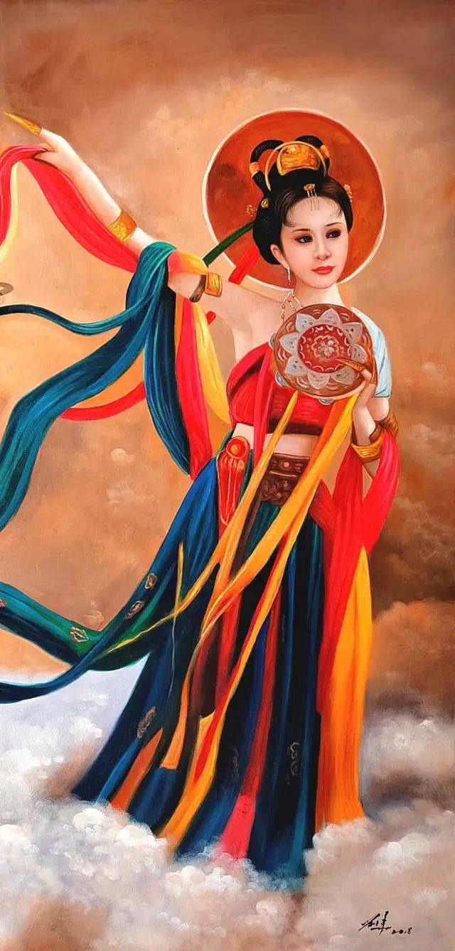油画经典刘用华《国风雅韵•飞天系列》民族文化宫展览部分赏析