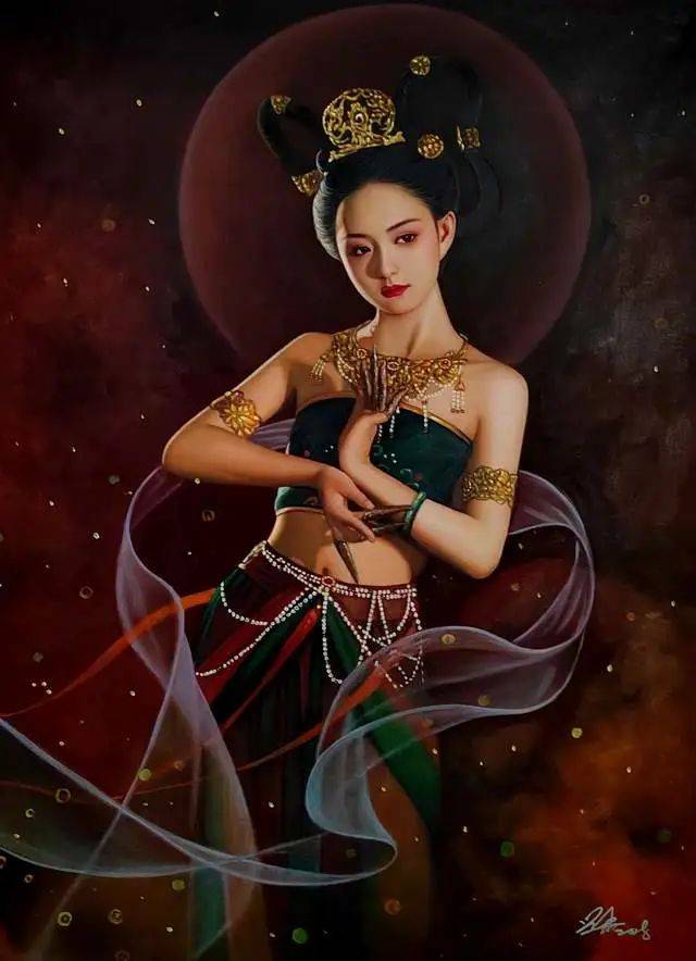 油画经典刘用华《国风雅韵•飞天系列》民族文化宫展览部分赏析