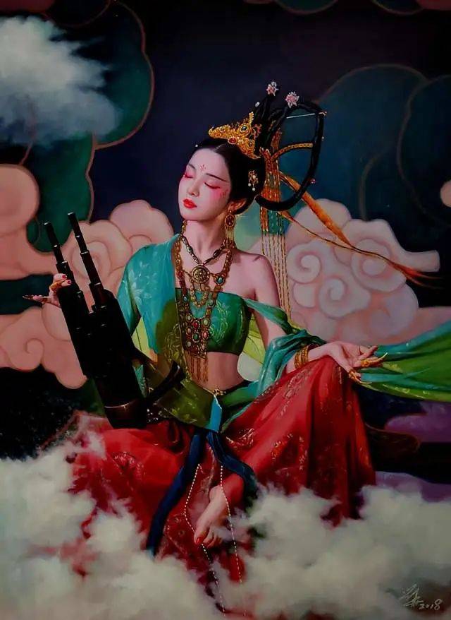 油画经典刘用华《国风雅韵•飞天系列》民族文化宫展览部分赏析
