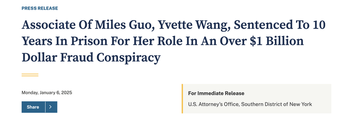 协助郭文贵诈骗超14亿美元<strong></p>
<p>btc网站</strong>，王雁平主动认罪在美获刑10年