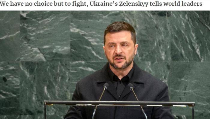 泽连斯基穿黑色服装在联合国发表演讲 会场空<strong></p>
<p>以太坊技术</strong>了一半