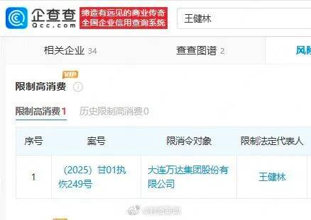 王健林被限制高消费<strong></p>
<p>以太坊贸易</strong>，此前万达集团被强制执行超4亿元